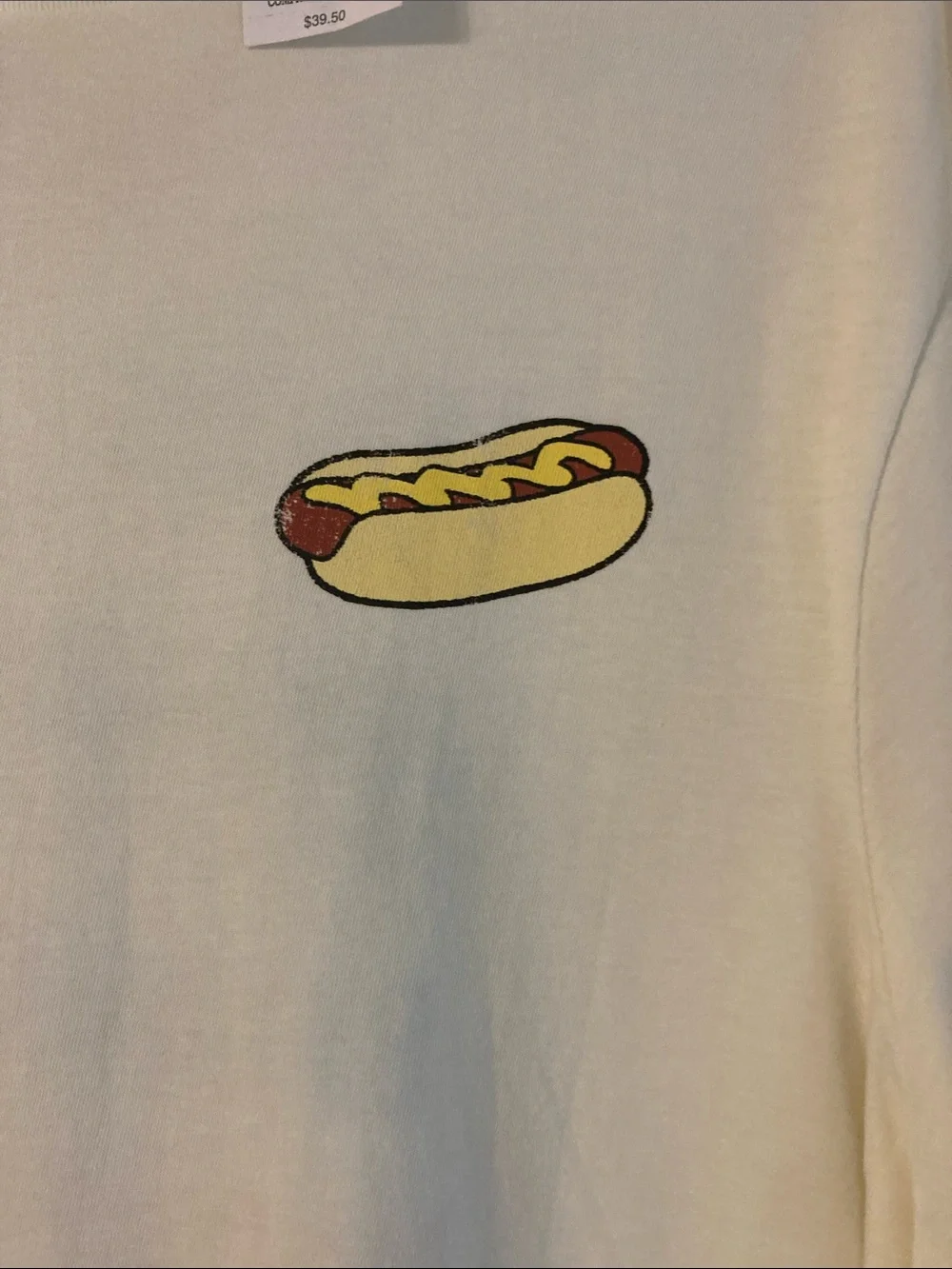 J. Crew Cream Short-Sleeve Tee with Hot Dog Patch